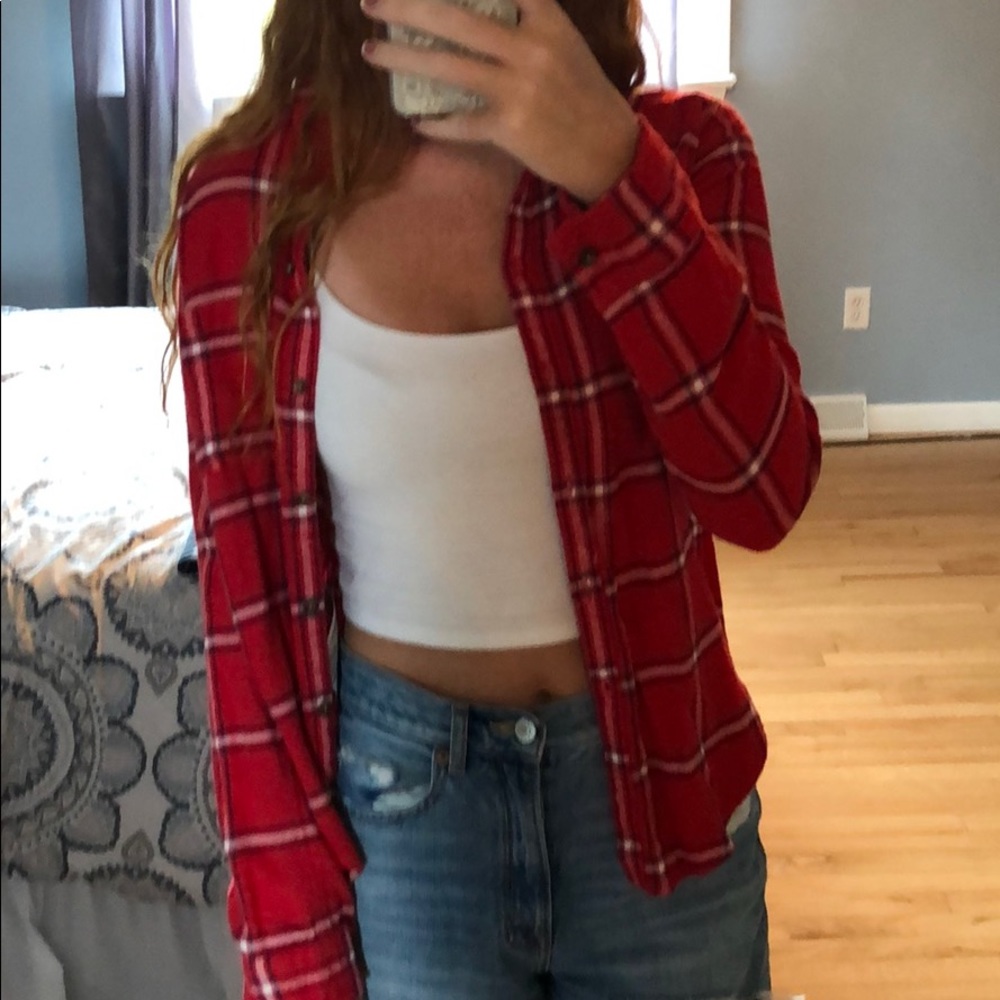 Red Hollister Flannel